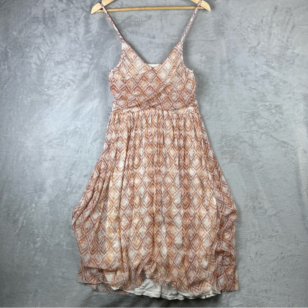 Free People Dress Diamond Print Women's Size Large Bohemian Print Sheer